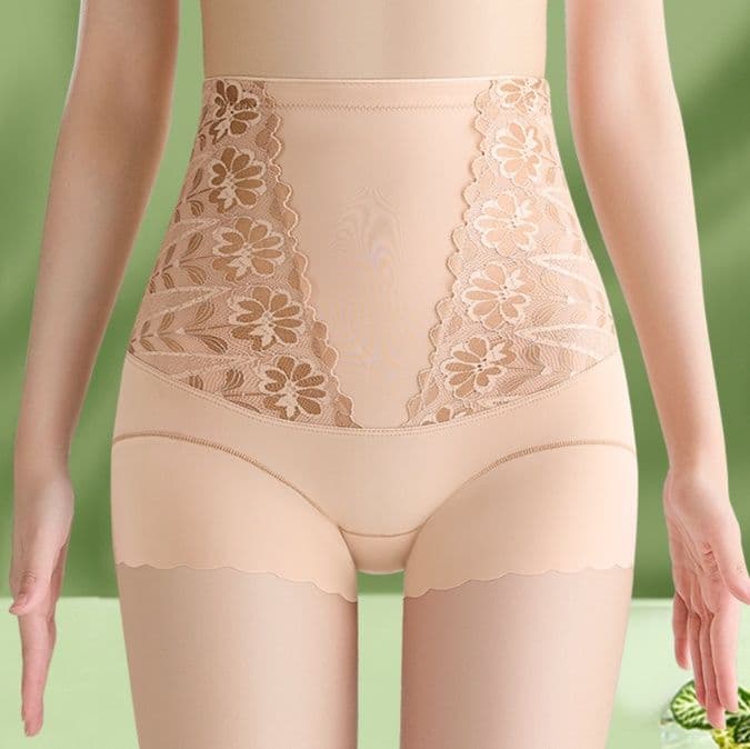ショーツ ハイウエスト 華麗花柄レース